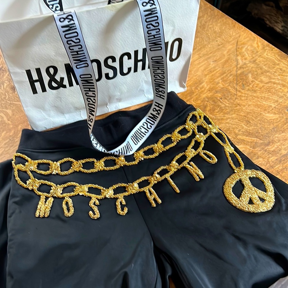 H&M x Moschino Joggers with Gold Beaded Logo NEW-SOLD OUT